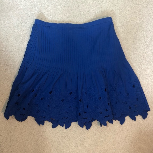 J.Crew Eyelet Floral Mini Skirt Blue - Picture 2 of 8